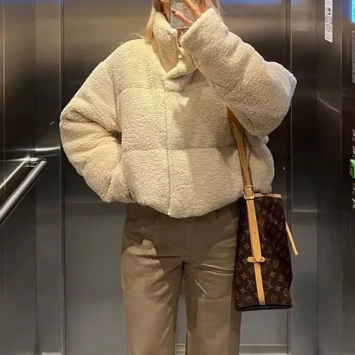 Women's Collar Long Sleeve Warm Lamb Wool Jackets