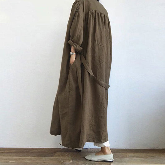 Autumn Casual Long-sleeved Shirt Dress Versatile Coats