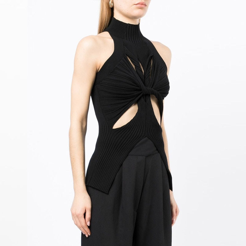 Women's Summer Turtleneck Sleeveless Irregular With Personality Tops