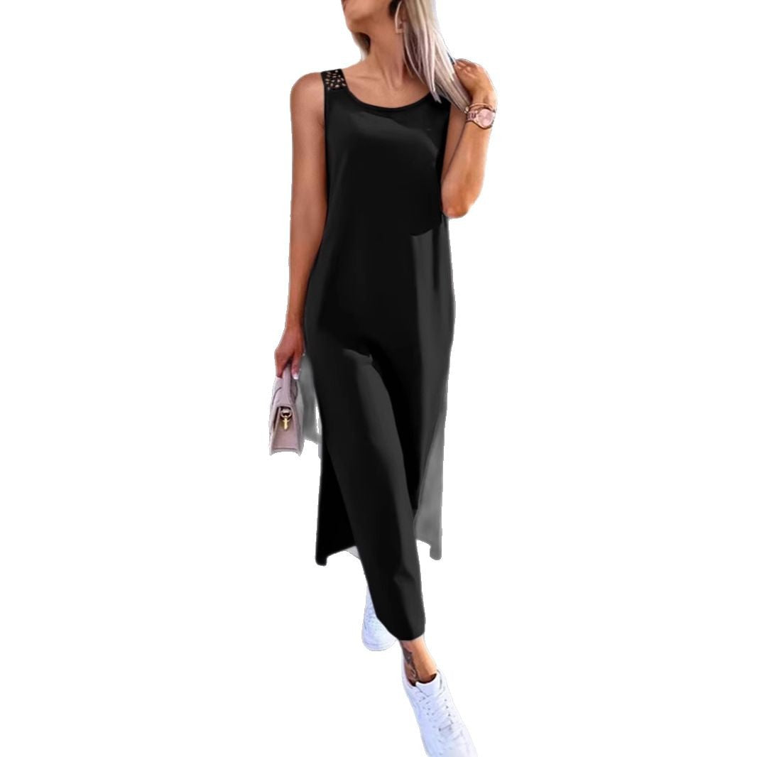 Women's Summer Simple Solid Color Back Lace Dress