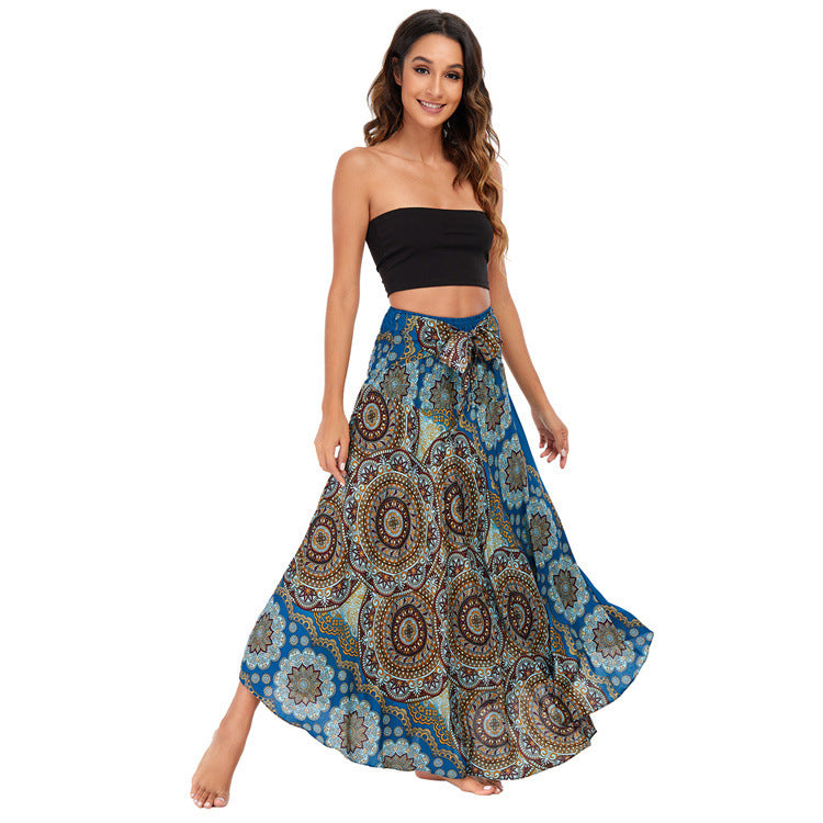 Casual Thai Beach Vacation Two-way Big Swing Belly Dress