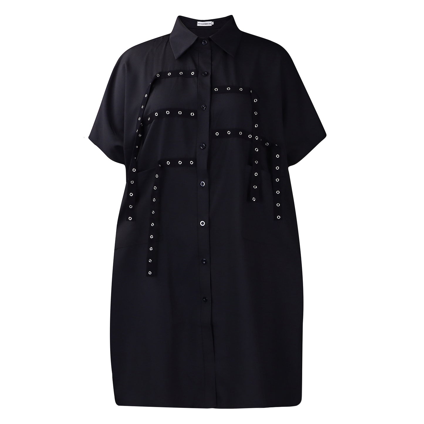 Women's Sleeve Fashion Loose Lapels Shirt Mid-length Shorts