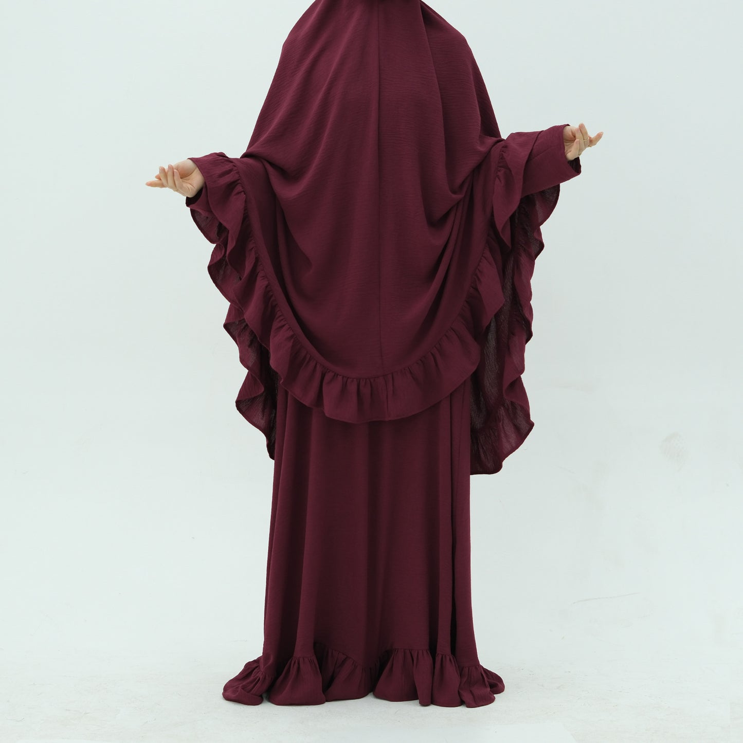 Trendy Turkey Solid Color Dress Headscarf Dresses