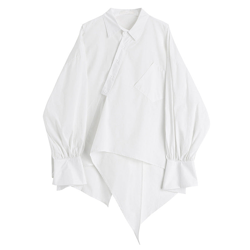 Women's Young Irregular Design Autumn Shirt Loose Slimming Blouses