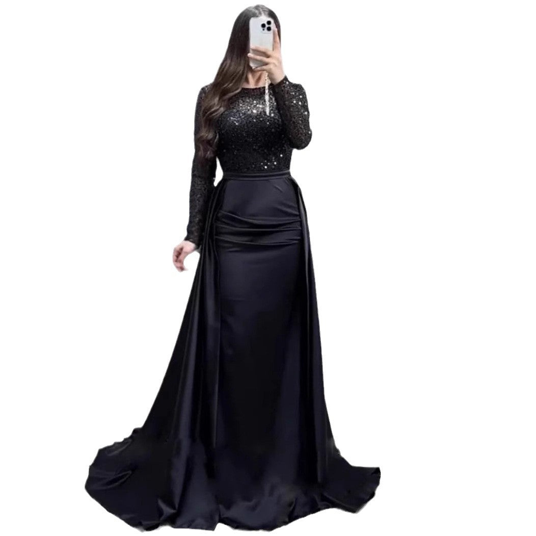 Women's Banquet Long-sleeved Elegant Host Temperament Queen Dresses