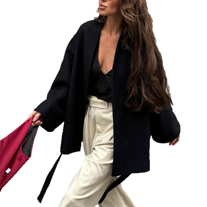 Style Long Sleeve Design Sense Graceful Fashionable Coats