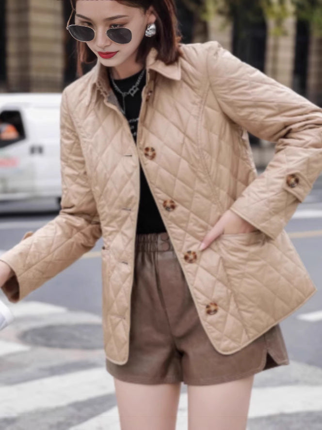 Women's Popular Lapel Single Breasted Thermal Spinning Coats