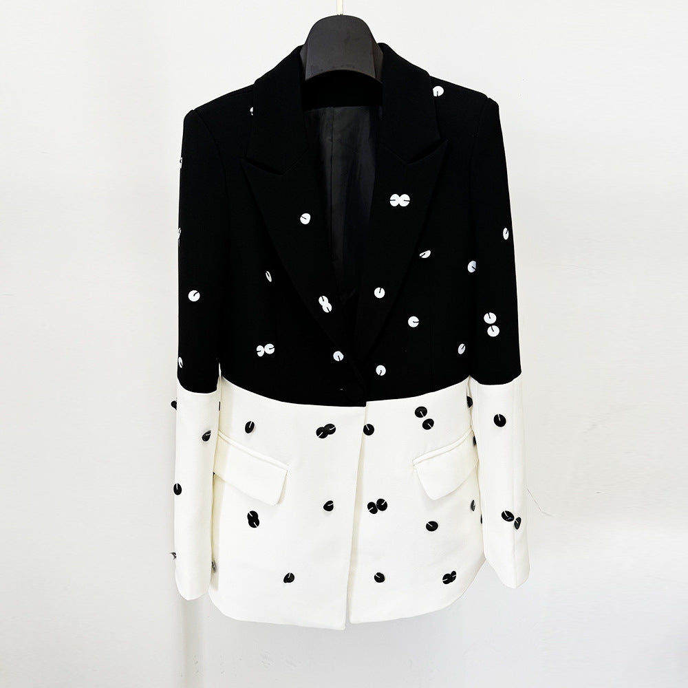 Two-piece Fashionable Sequins Color Matching Fishtail Fashion Casual Suit