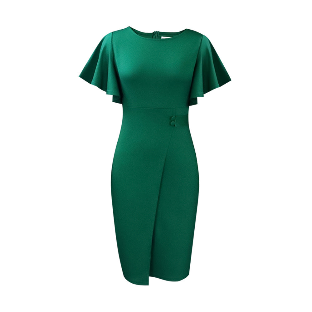 Women's Fashion Temperament Commute Pencil African Ruffle Plus Size