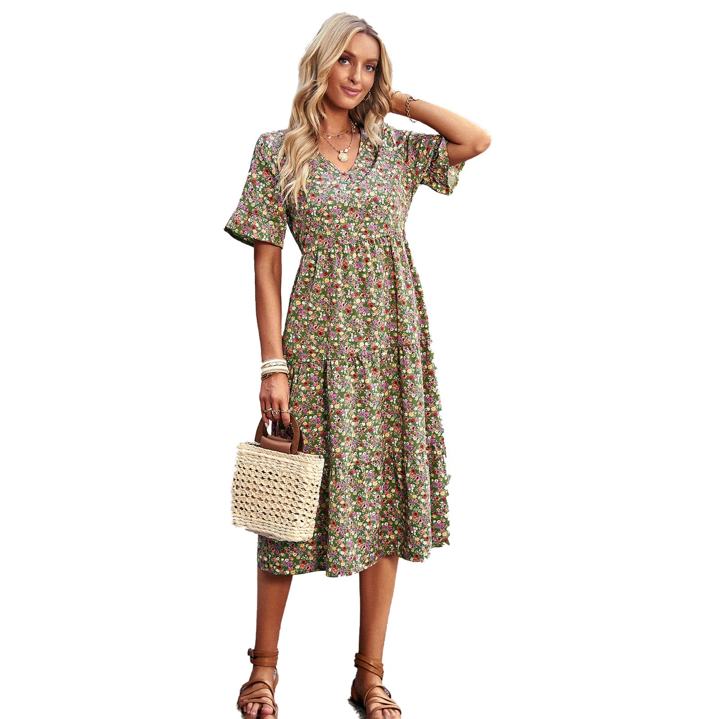 Women's Design Printed Sleeve Summer Fashion Dress