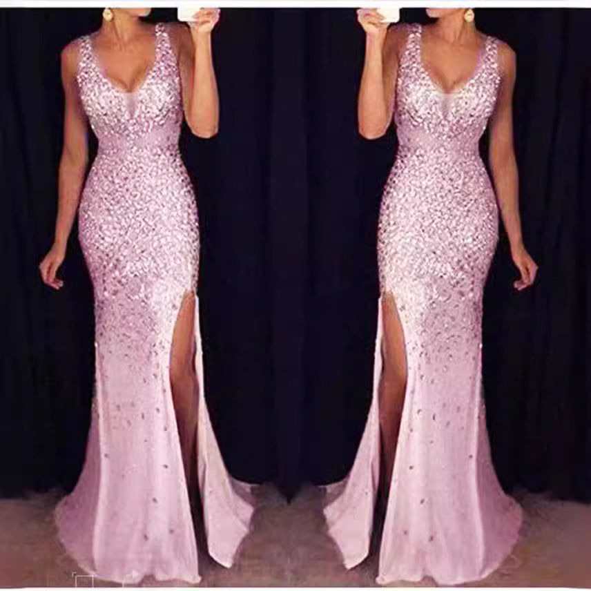 Glamorous Cool Split Bronzing Dress Long Dresses