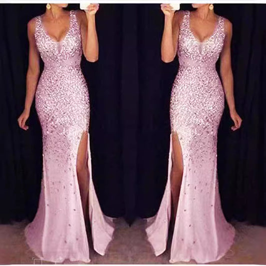 Glamorous Cool Split Bronzing Dress Long Dresses