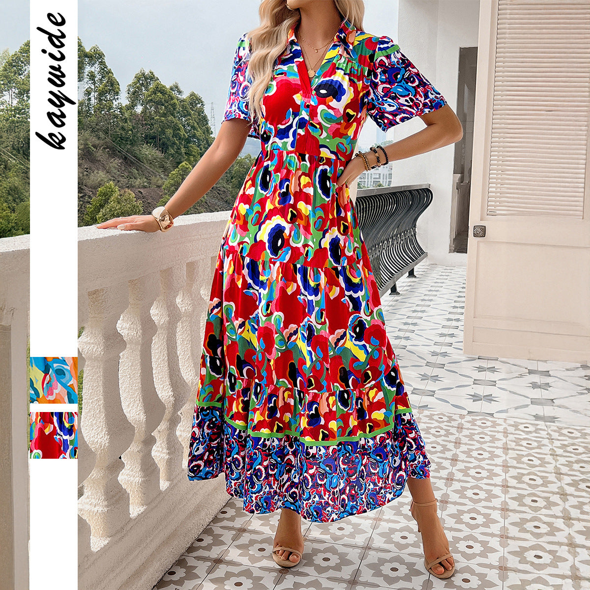 Comfortable Women's Holiday Casual Style Printed Dress
