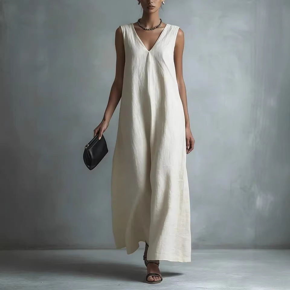 Women's Casual Elegant Fashion Sleeveless Solid Color Dress