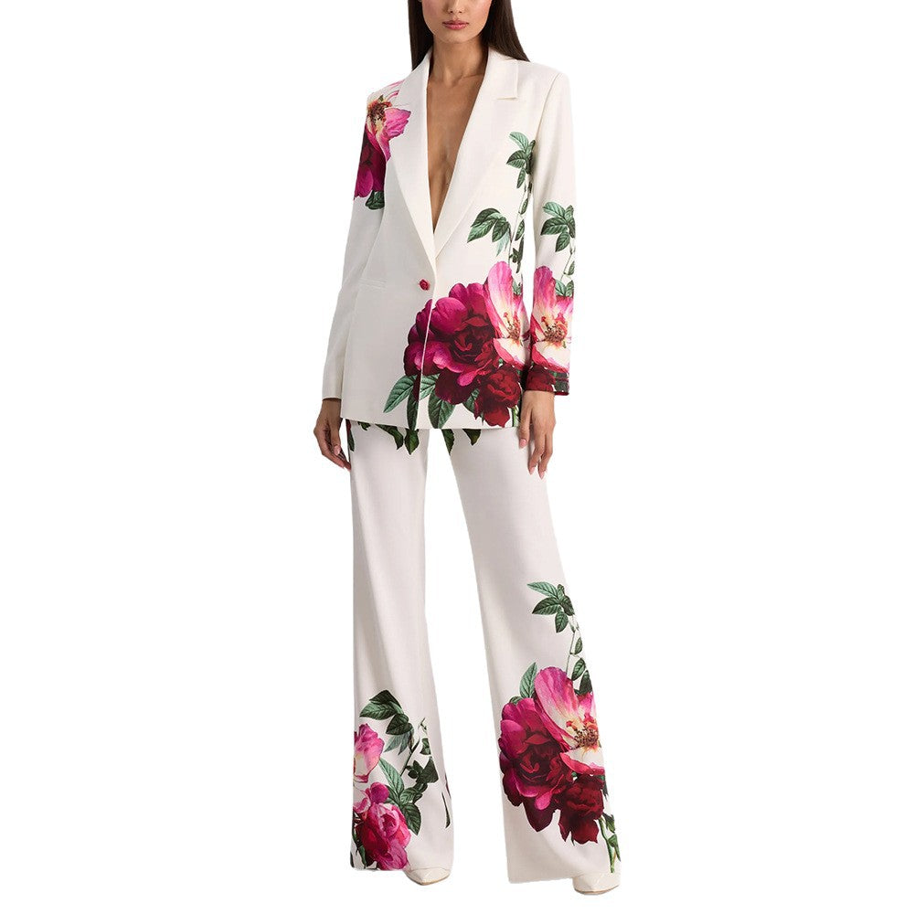Casual Two-piece Beautiful Digital Printing Trousers Jackets