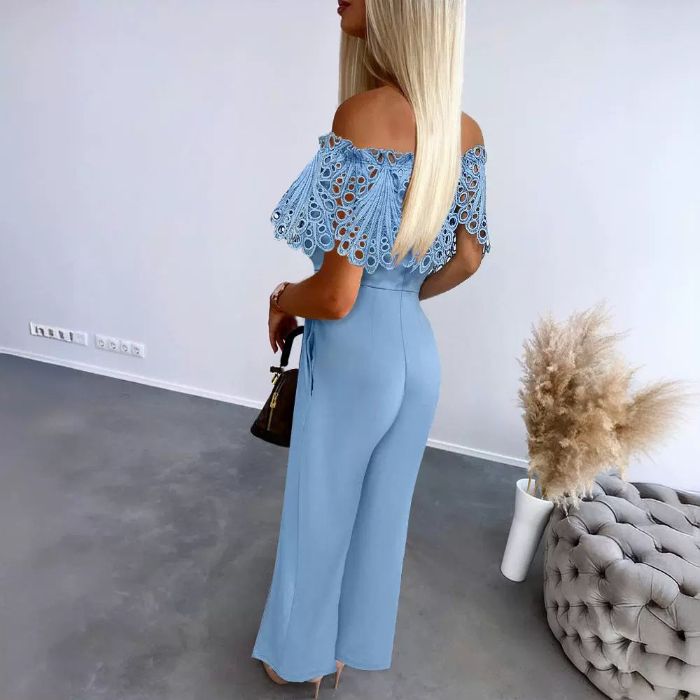 New Summer Lace Book Cloth Belt Pants