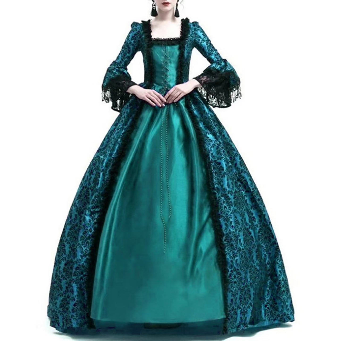 New Printed Court Dress Medieval Victorian Dresses