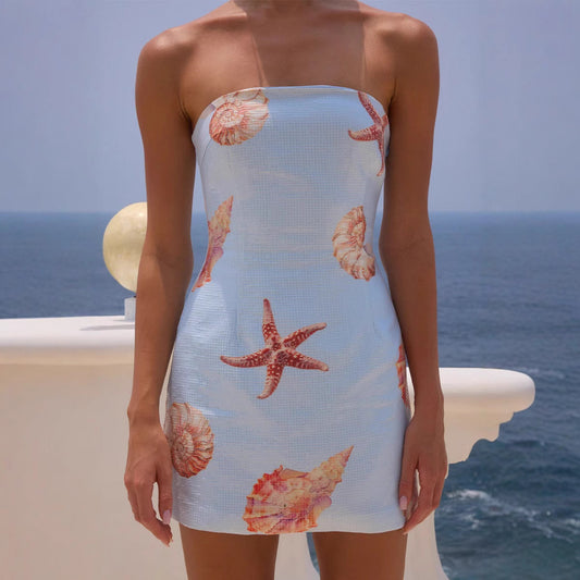 Sequined Printed Dress Vacation Casual Stretch Dresses