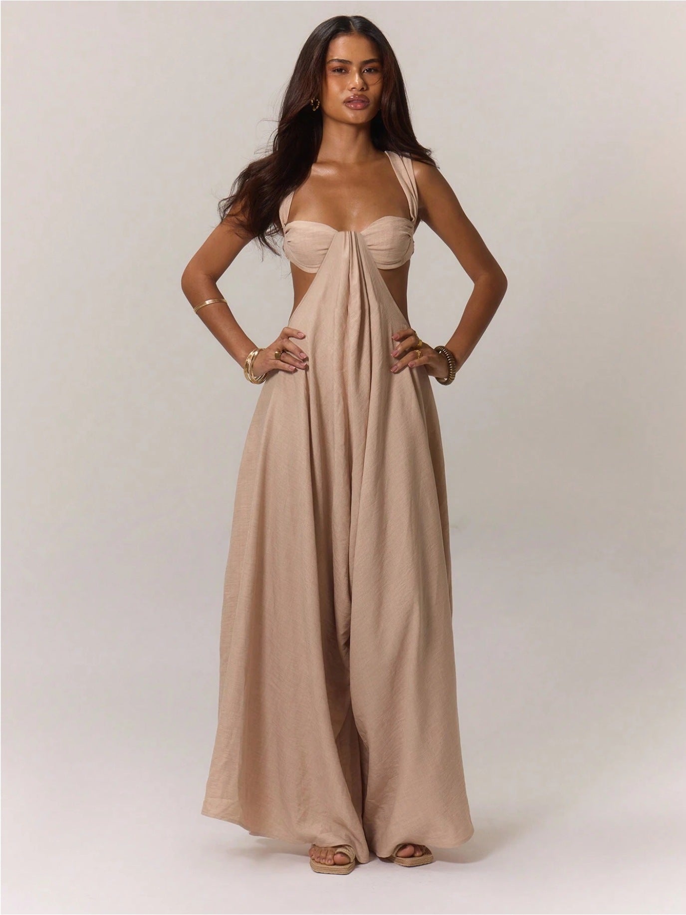 Slouchy Casual Style Tied Trendy Sling Jumpsuits