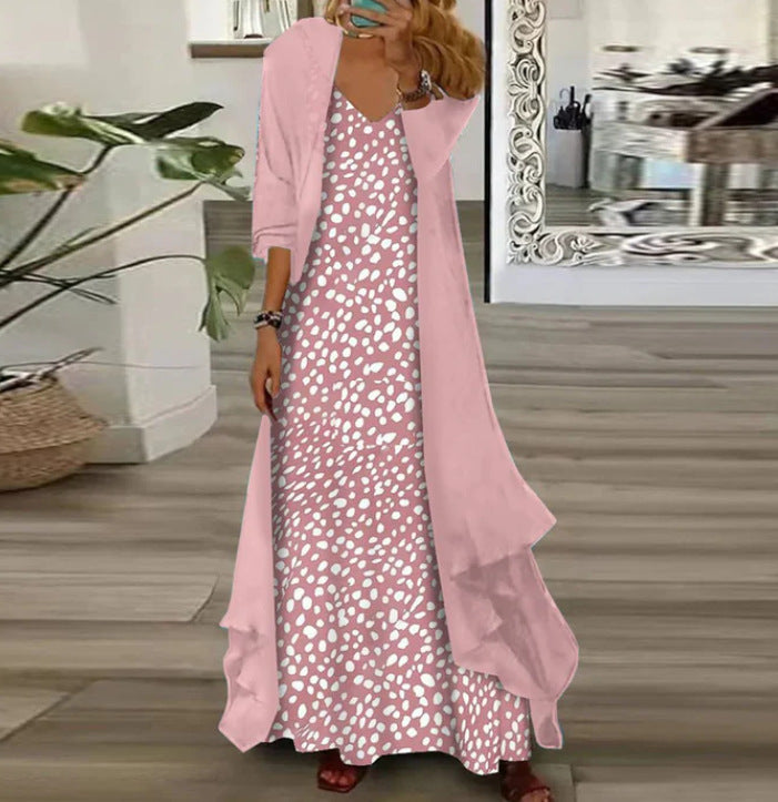 Women's Inner Dress Two-piece Chiffon Printed Dresses