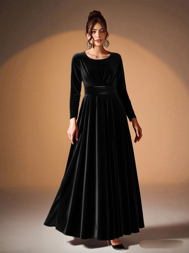Fashion Attractive Women's Long Sleeve Pleated Dress