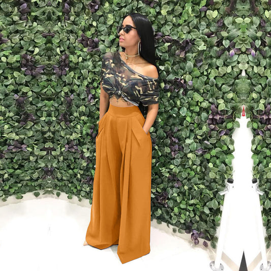 Fashion Personality Flared Wide Leg Casual Pants