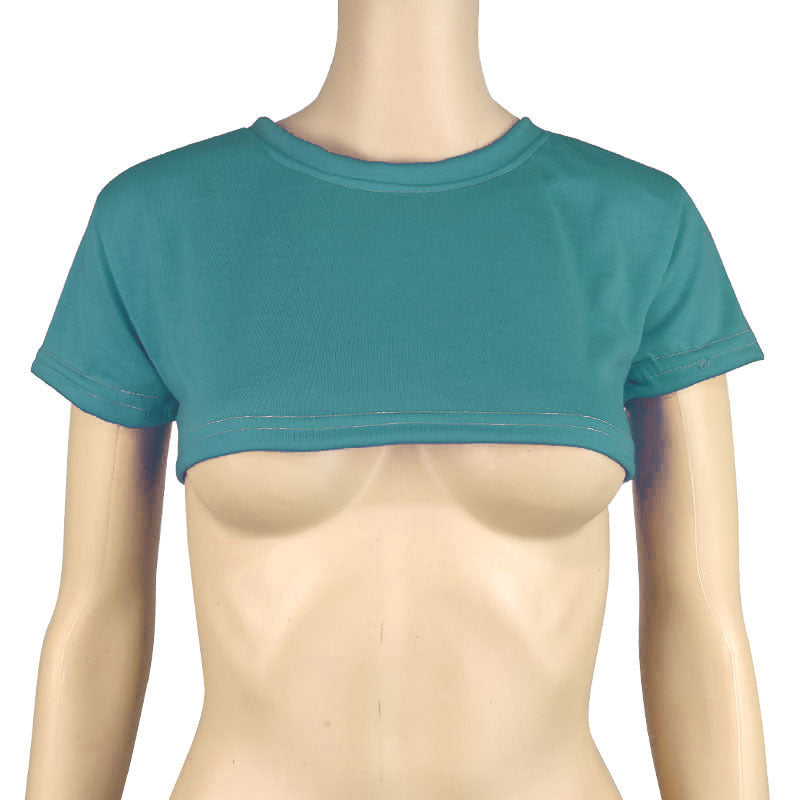 Women's Sexy Casual T-shirt Short-sleeved Solid Color Blouses