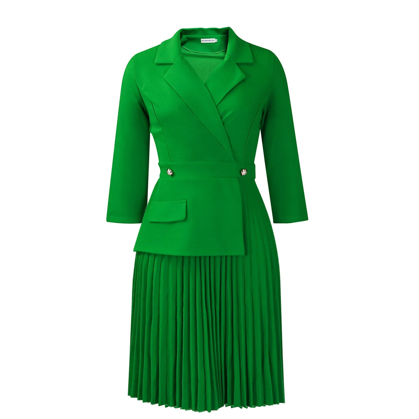 Women's Autumn Fashion Elegant Collar Solid Color Pleated Suits