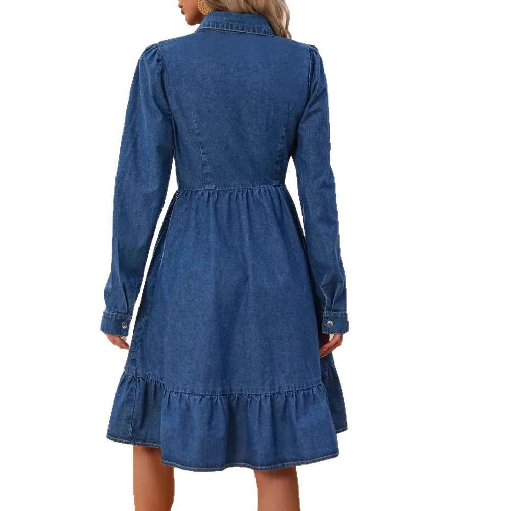 Blue Fashion Denim Dress Female Summer Dresses