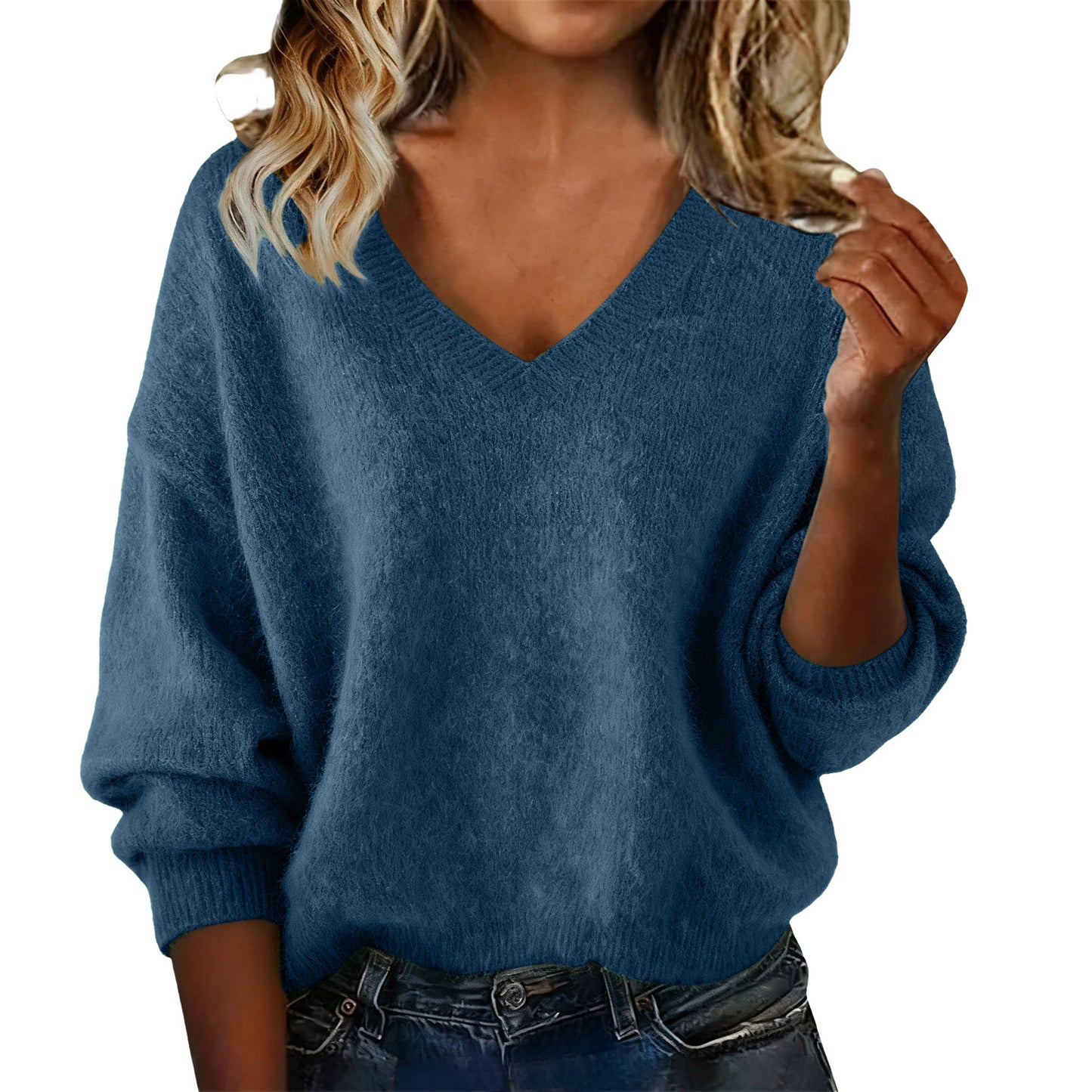 Women's Fashion Soft Loose Solid Color Casual Long Sweater