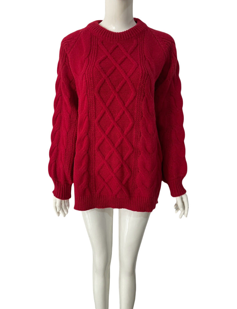 Thick Needle Pullover Twist Long Sleeves Sweaters