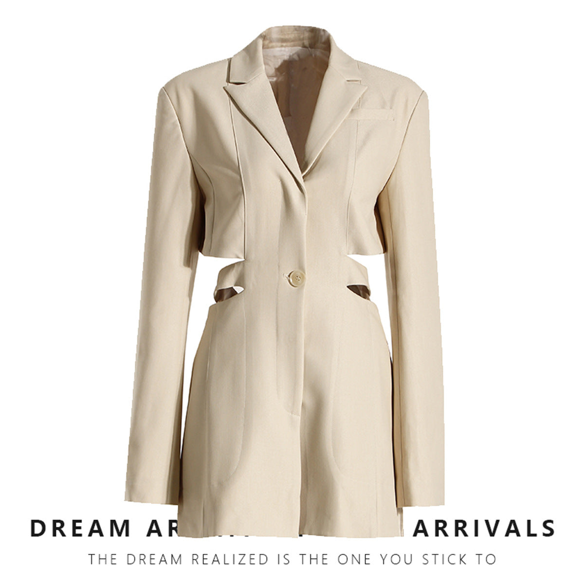 Niche Machine Midriff Slimming One Button Dress Coats