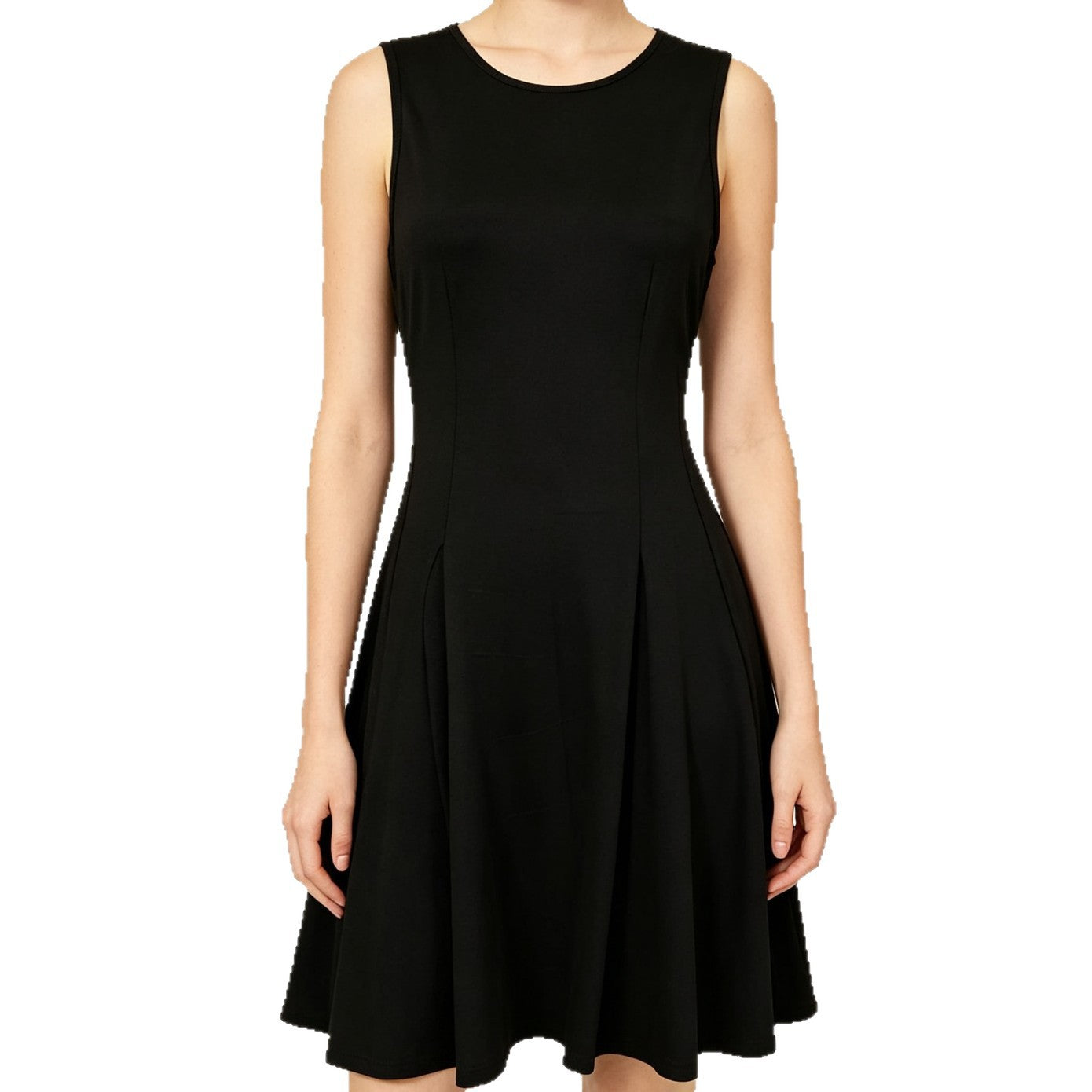 Women's Slim Fit Pleated Simple Round Neck Skirts