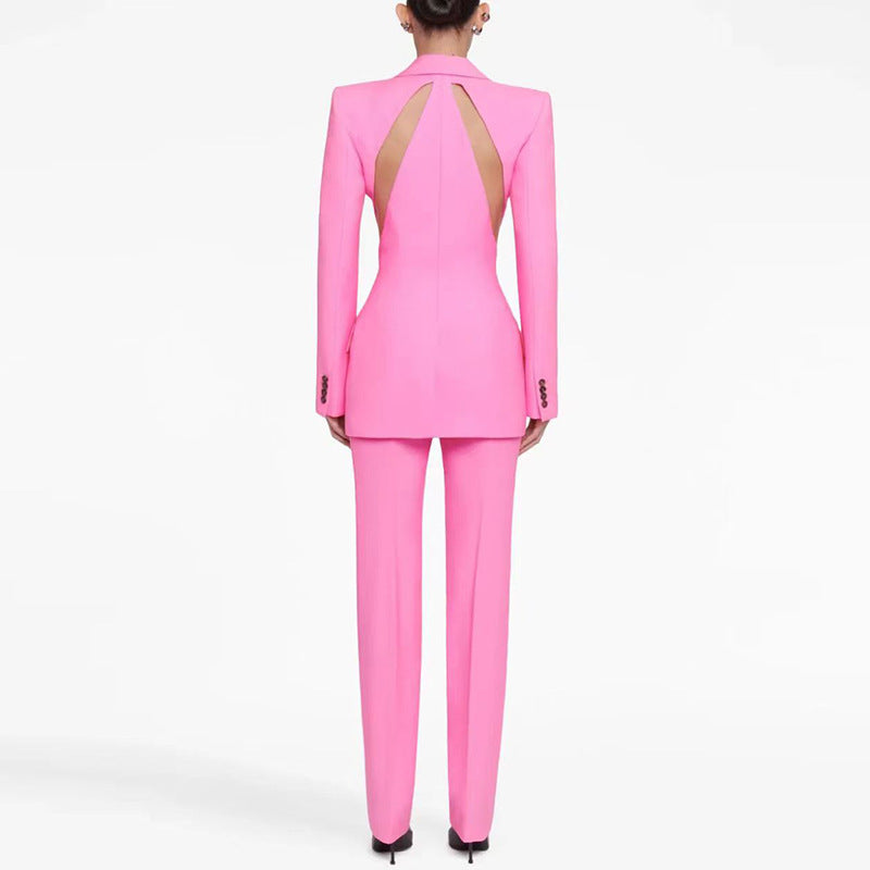 Versatile Mesh Slim Fit Patchwork Skinny Fashion Casual Suit