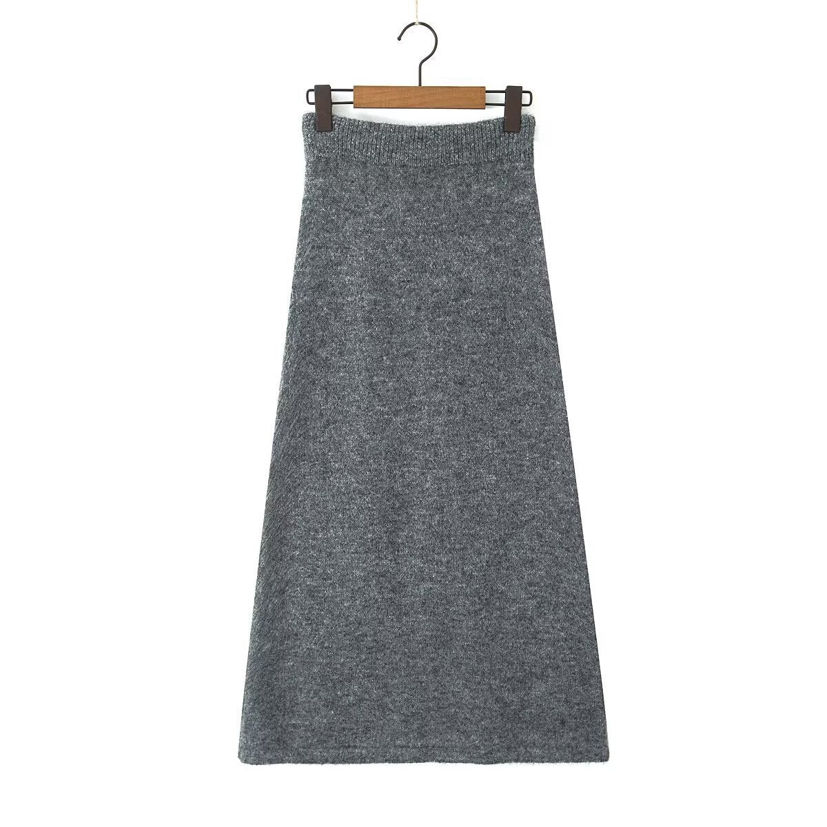 Autumn Graceful Gray High Waist Knitted Knitwear