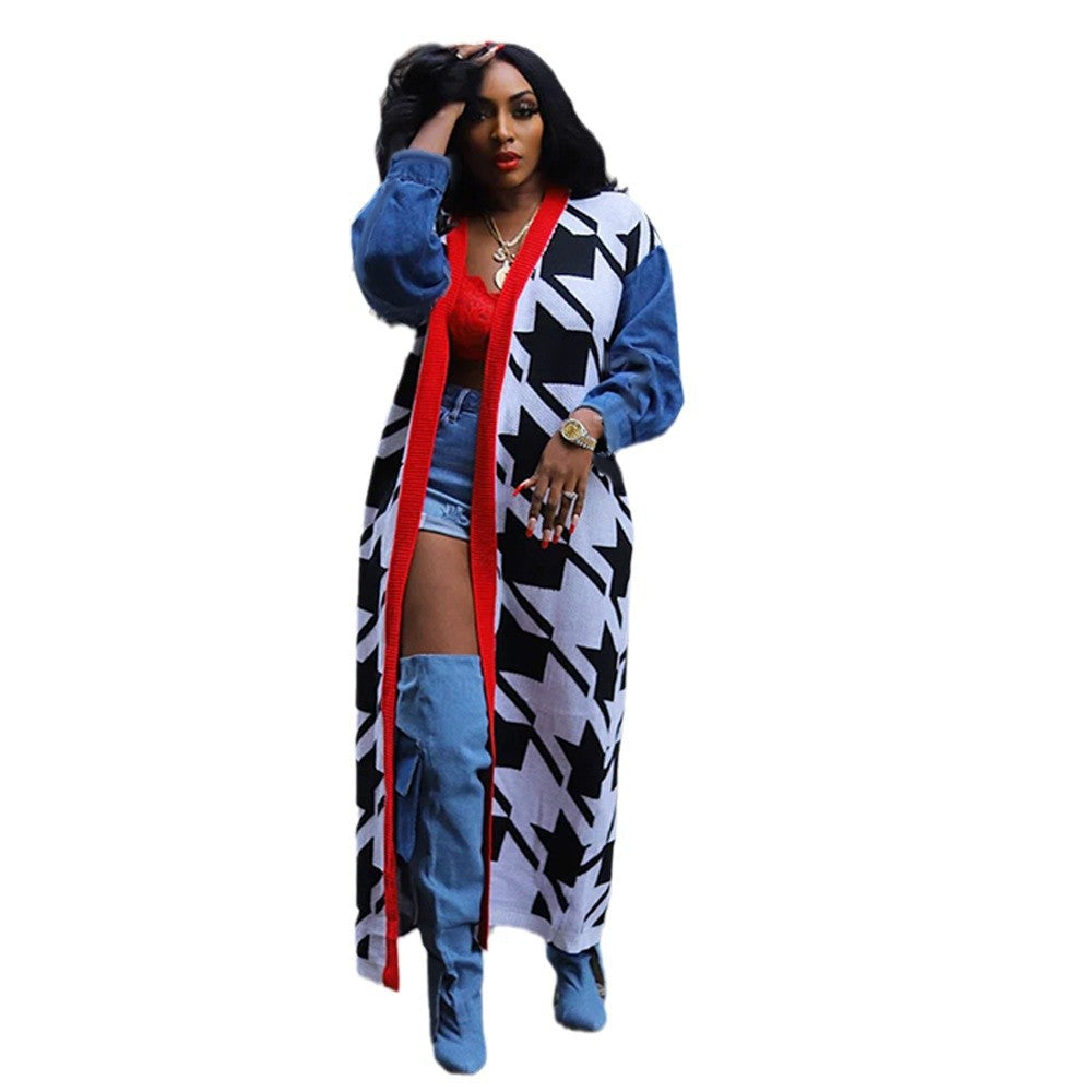 Double Thick Thousand Birds Pattern Fashion Knitwear