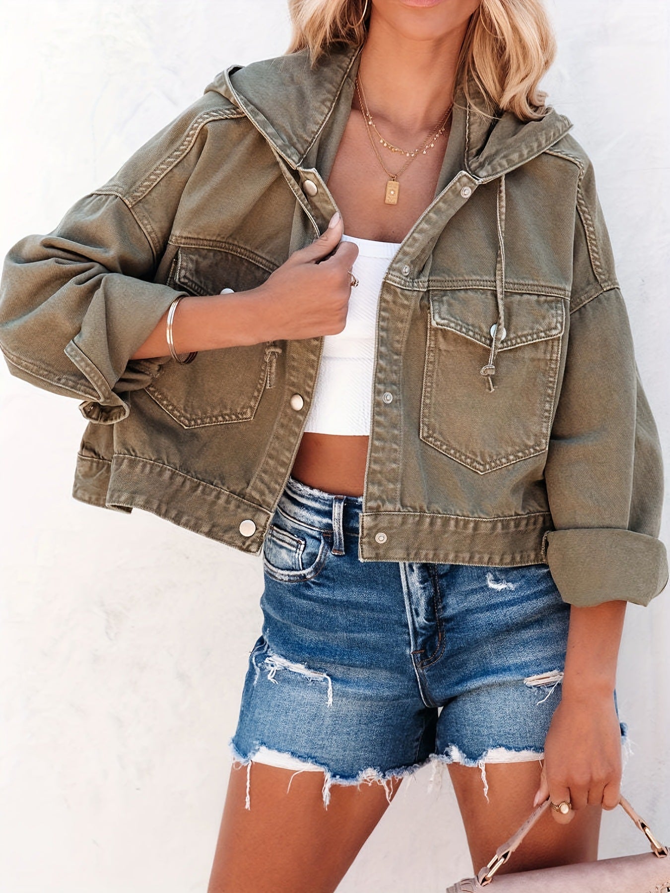 Women's Graceful Denim Button For Trendy Shorts