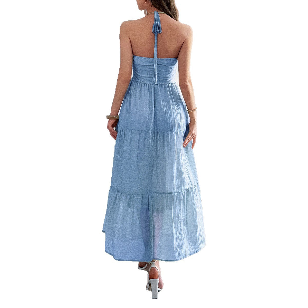 Women's Vacation Style Halter Seaside Atmosphere Maxi Dresses