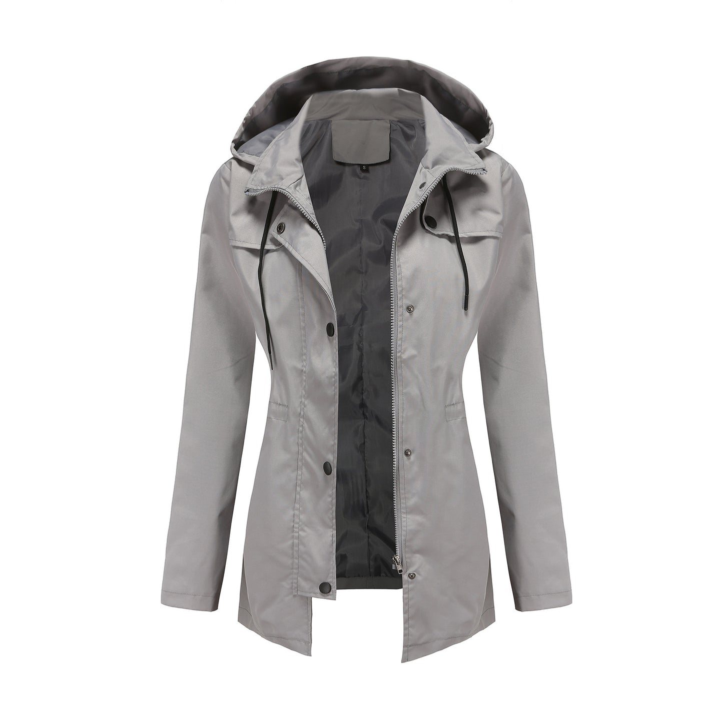 Women's Trench European Mid-length Hooded Outdoor Raincoat Coats