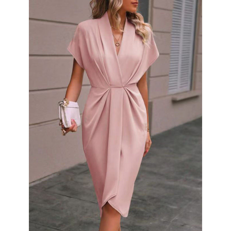 Women's Summer Solid Color Satin Sleeve Long Shorts