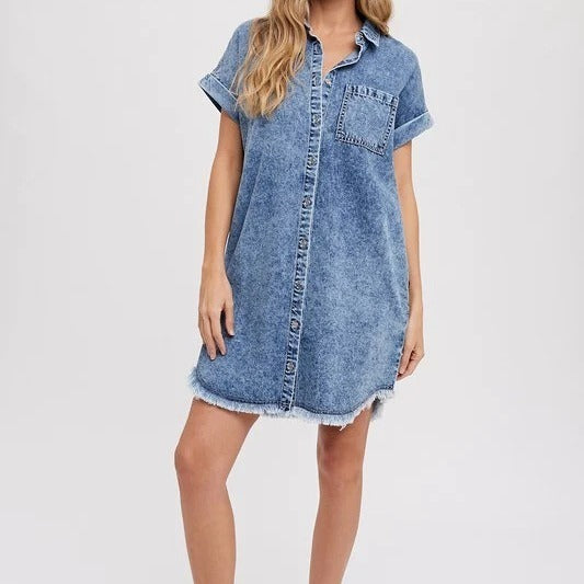 Women's Pretty Loose Denim Short-sleeved Dress Dresses