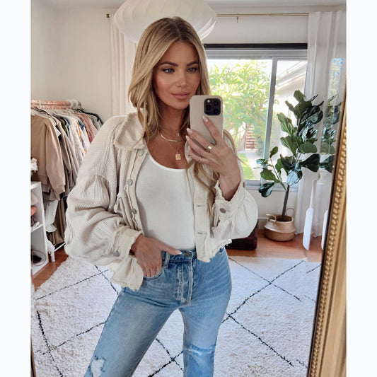 Casual Fashion Style Waffle Stitching Wash Coats