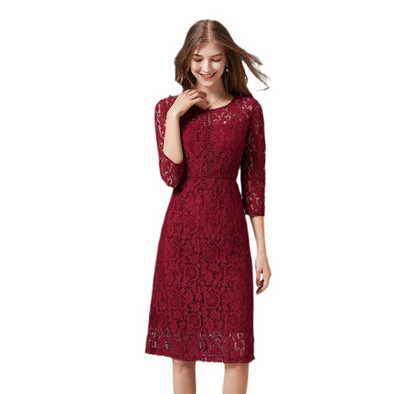 Lace Dress Fashion Simple Casual Large Dresses