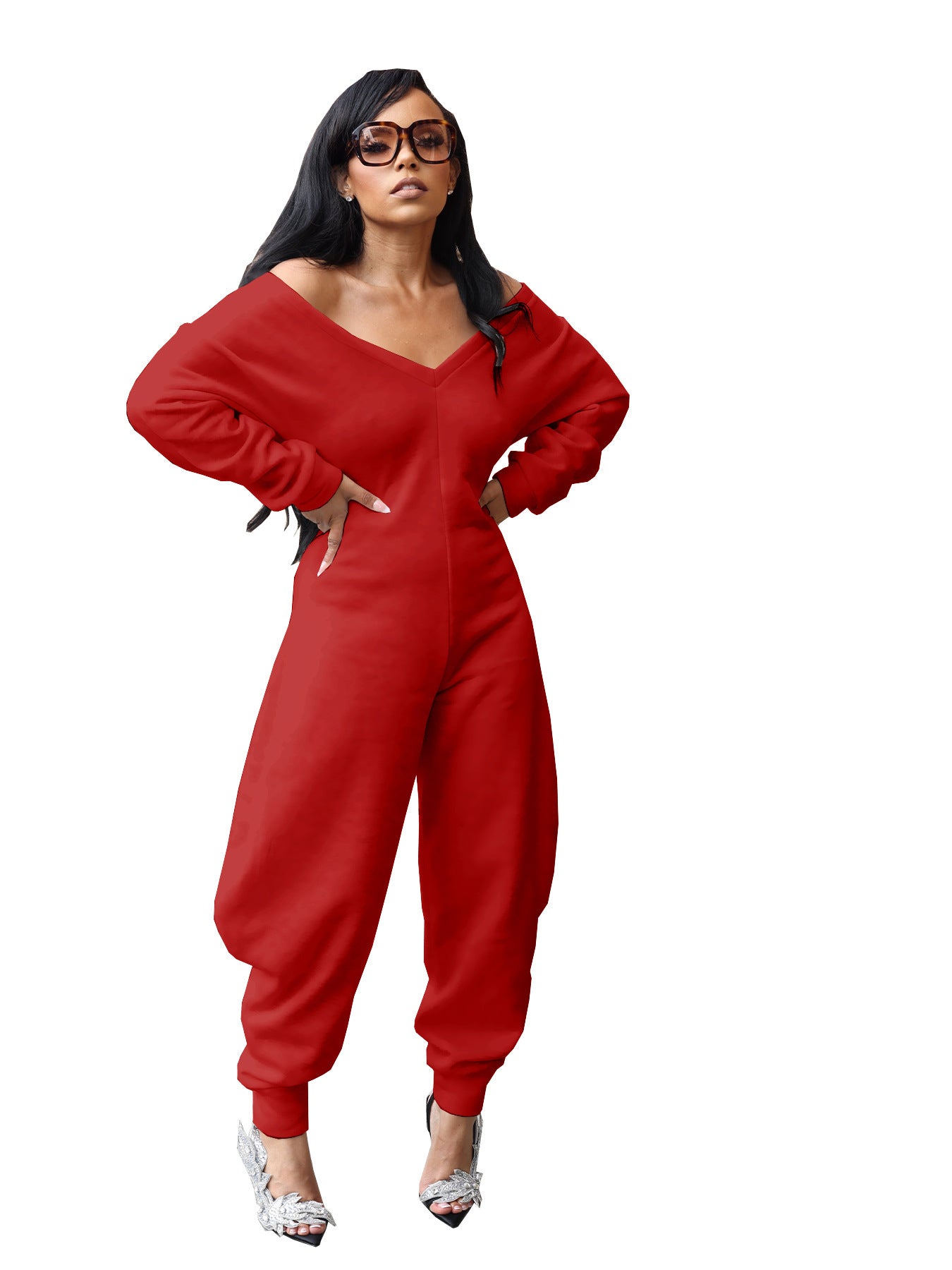 Women's Attractive Long Sleeve Sweatshirt Sexy Jumpsuits