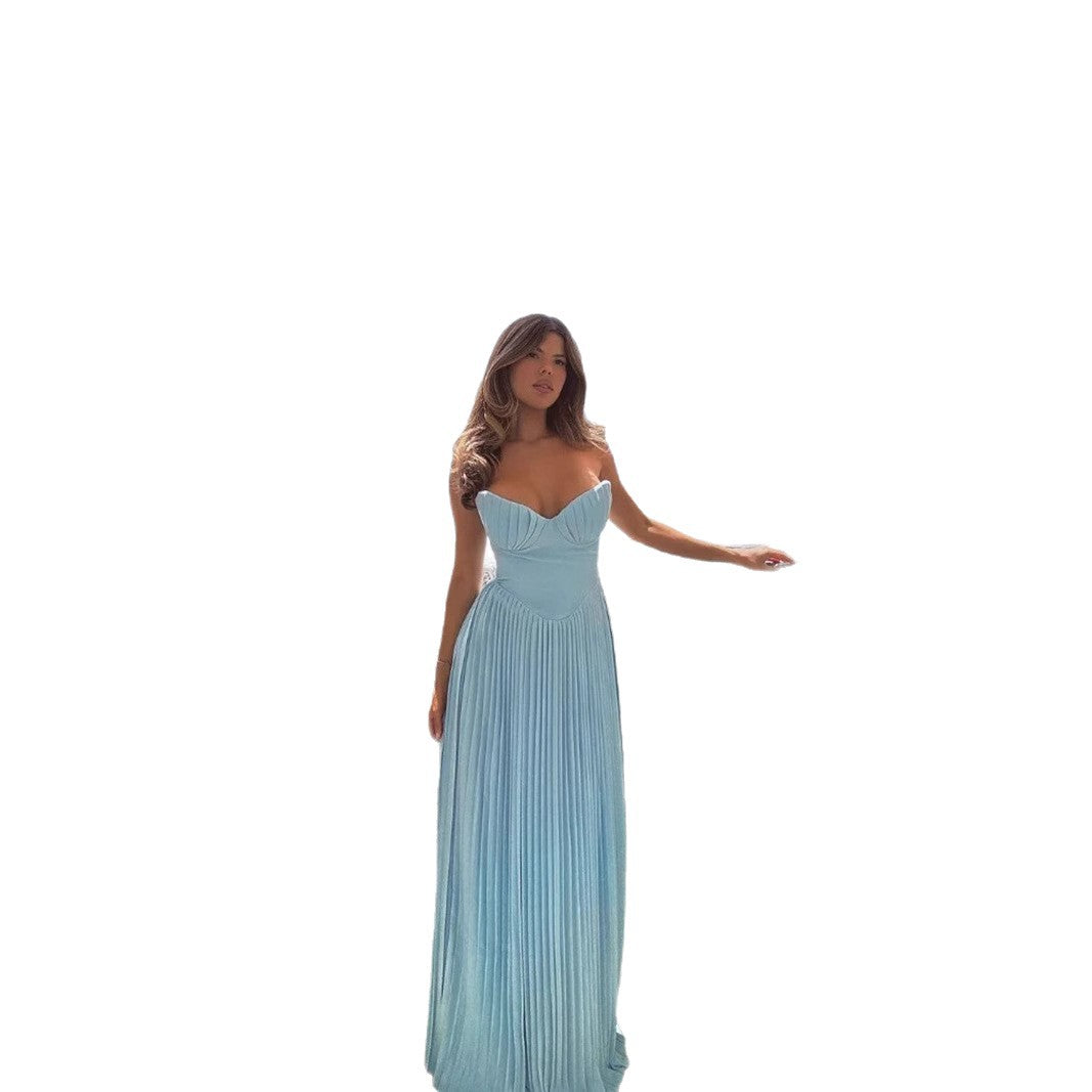 Women's Summer Graceful Tube Elegant Dress Sleeveless Dresses