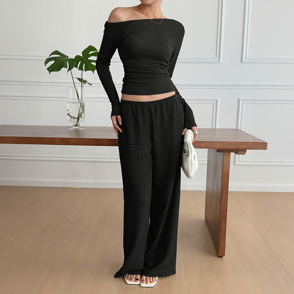 Women's Leisure Vacation Long Sleeve Two-piece Fashion Casual Suit