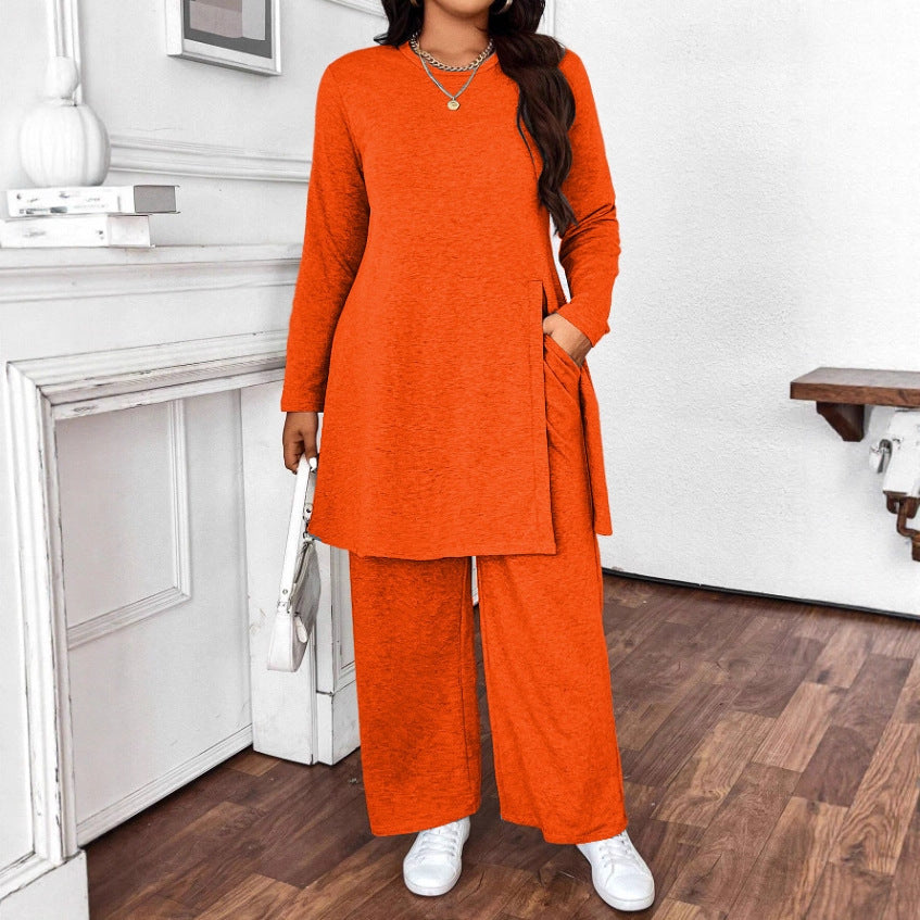 Women's Autumn Casual Trendy Long Sleeve Slimming Trousers Suits