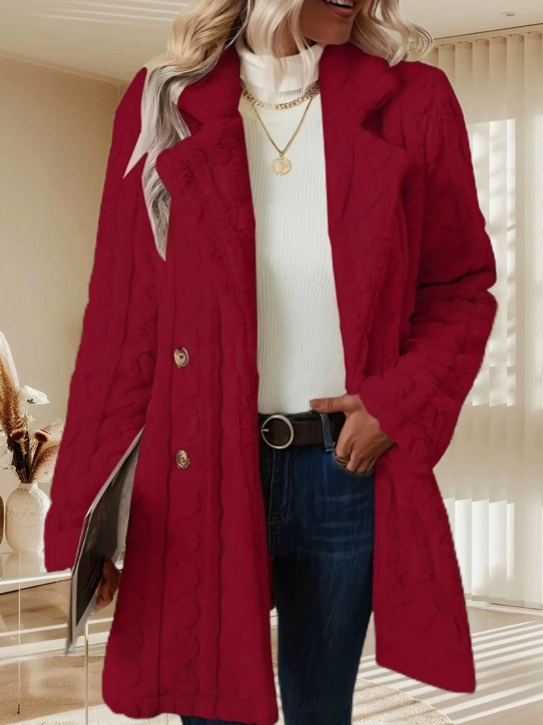 Women's Plush Comfort Casual Warm Collar Double Coats