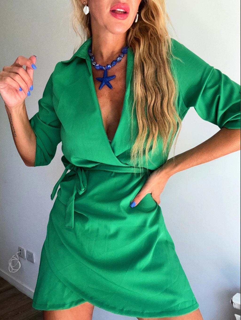 Popular Slouchy Comfortable Durable Women's Lapel Dress