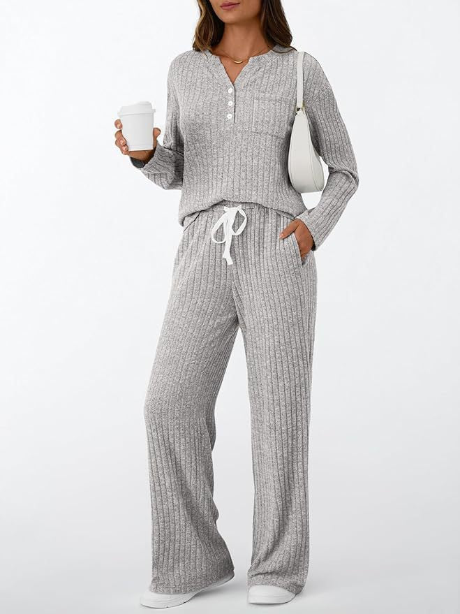 Women's Sunken Stripe Brushed Outerwear Home Pajamas Fashion Casual Suit